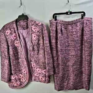 Mark.‎ Pink Rose Floral Women's Blazer and Skirt Set Sz 22W